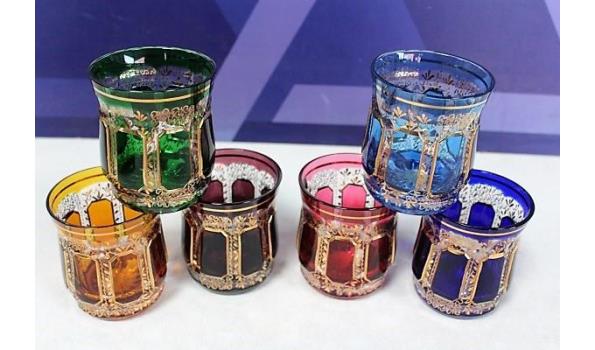 Set bestaande uit 6 Bohemian Crystal whiskyglazen